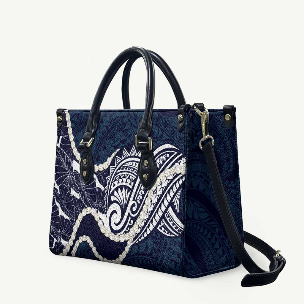 Aloha Hawaii Kalo Pikake Lei Leather Bag Chest Tattoo Oxford Blue Hawaiian Pattern