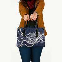 Aloha Hawaii Kalo Pikake Lei Leather Bag Chest Tattoo Oxford Blue Hawaiian Pattern