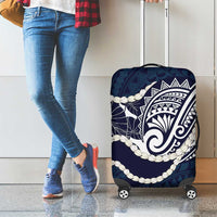 Aloha Hawaii Kalo Pikake Lei Luggage Cover Chest Tattoo Oxford Blue Hawaiian Pattern