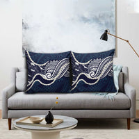 Aloha Hawaii Kalo Pikake Lei Pillow Cover Chest Tattoo Oxford Blue Hawaiian Pattern