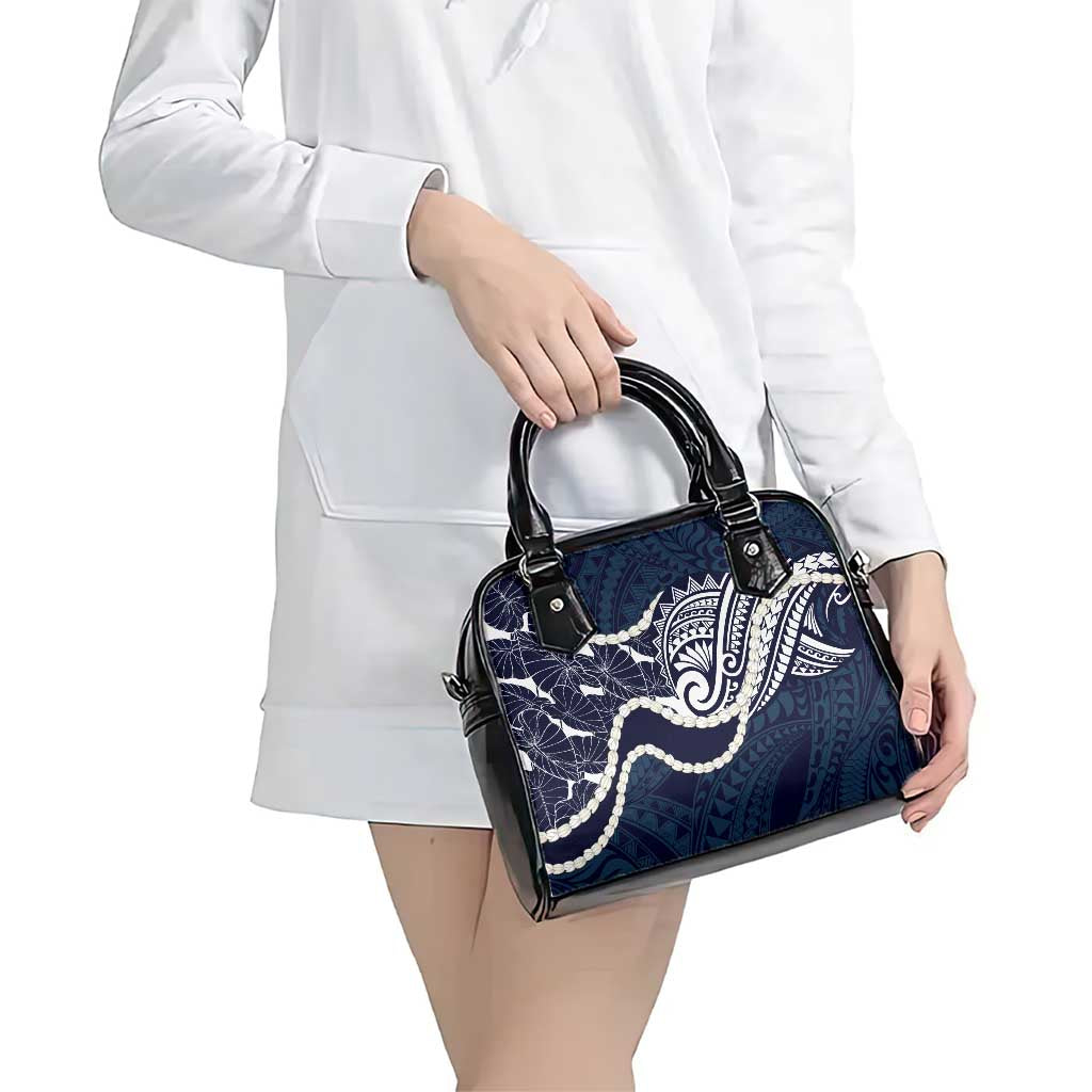 Aloha Hawaii Kalo Pikake Lei Shoulder Handbag Chest Tattoo Oxford Blue Hawaiian Pattern