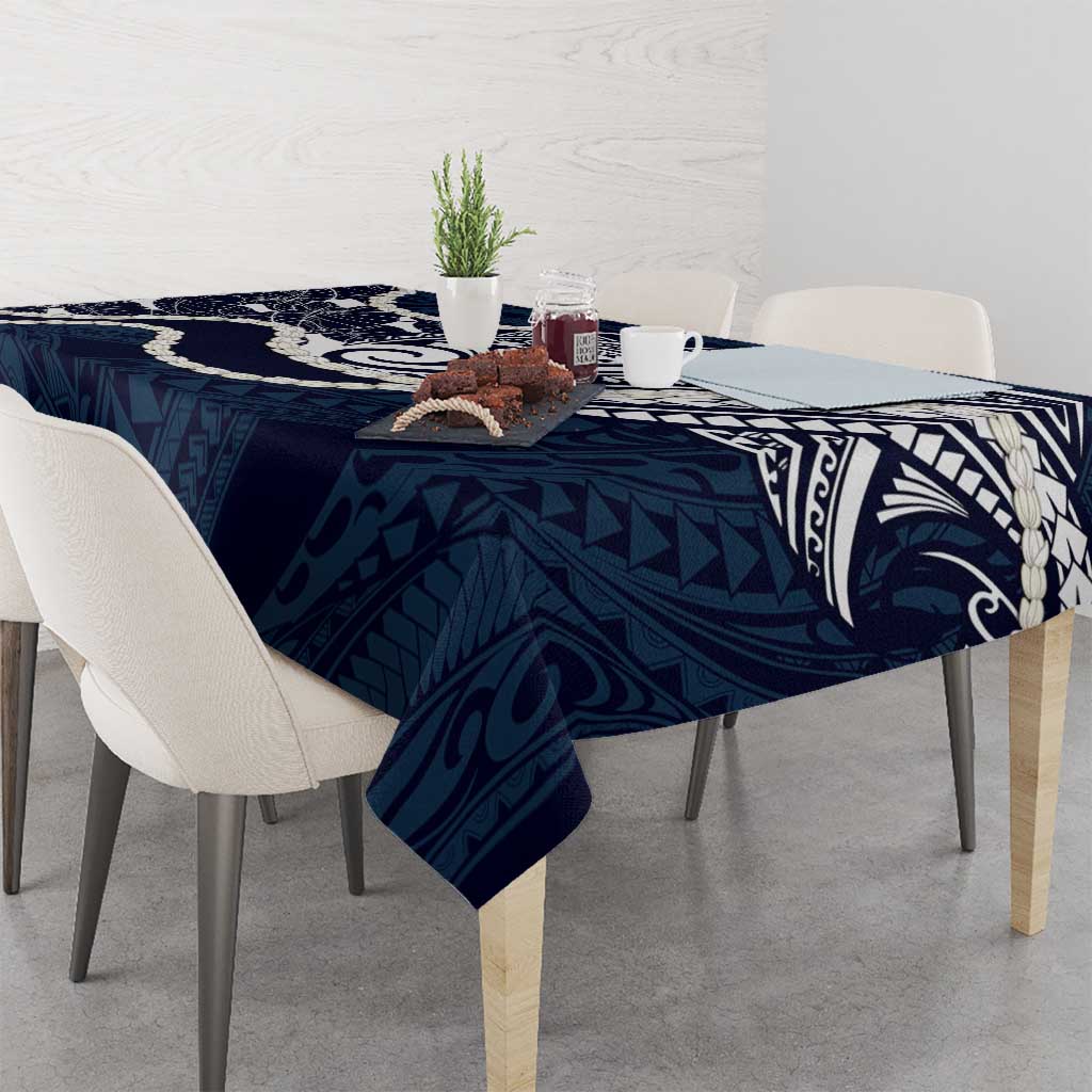 Aloha Hawaii Kalo Pikake Lei Tablecloth Chest Tattoo Oxford Blue Hawaiian Pattern