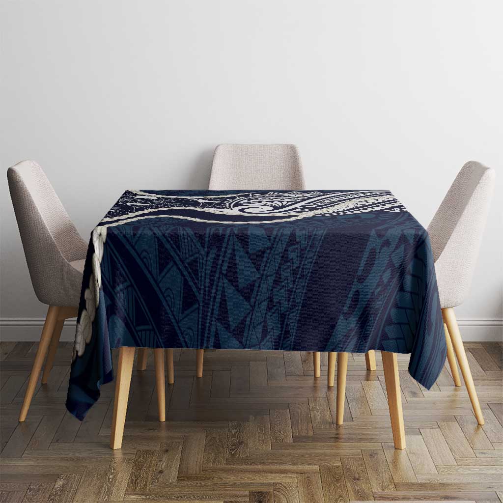 Aloha Hawaii Kalo Pikake Lei Tablecloth Chest Tattoo Oxford Blue Hawaiian Pattern