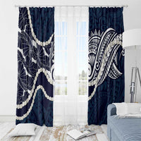 Aloha Hawaii Kalo Pikake Lei Window Curtain Chest Tattoo Oxford Blue Hawaiian Pattern