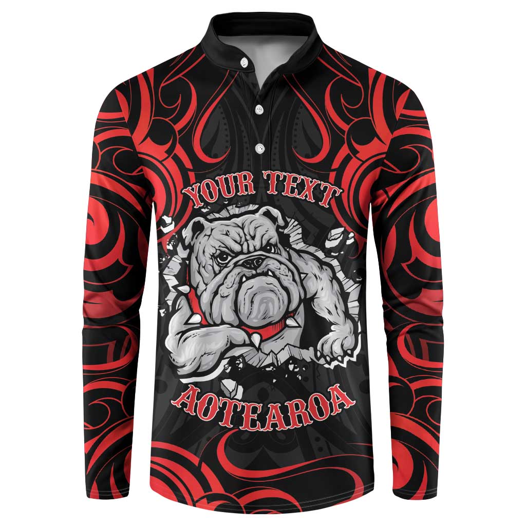 Personalised Aotearoa Bulldog Button Sweatshirt NZ Maori Tattoo