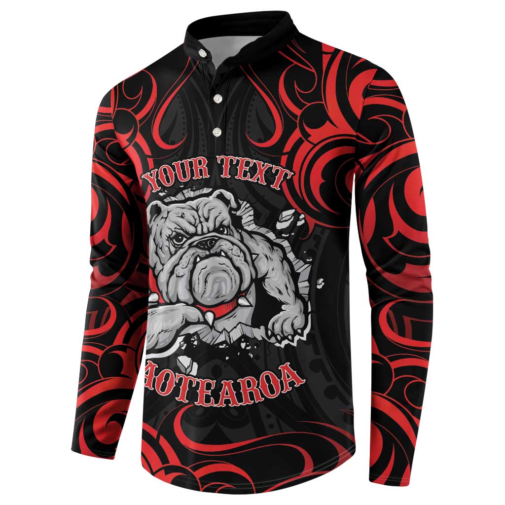 Personalised Aotearoa Bulldog Button Sweatshirt NZ Maori Tattoo