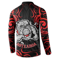 Personalised Aotearoa Bulldog Button Sweatshirt NZ Maori Tattoo