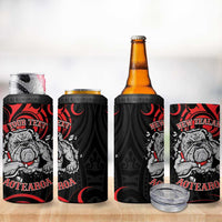Personalised Aotearoa Bulldog 4 in 1 Can Cooler Tumbler NZ Maori Tattoo