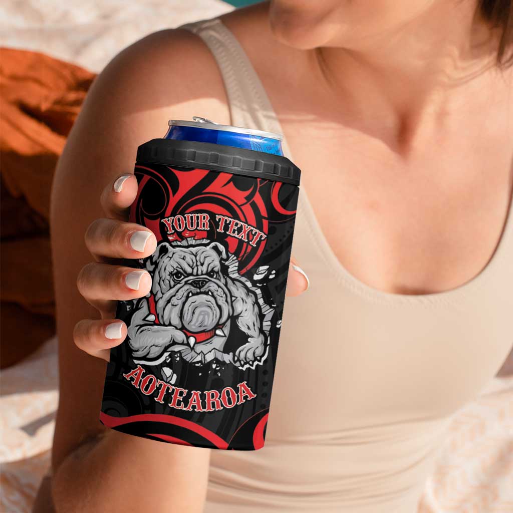Personalised Aotearoa Bulldog 4 in 1 Can Cooler Tumbler NZ Maori Tattoo