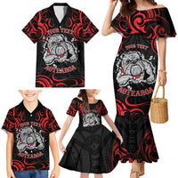 Personalised Aotearoa Bulldog Family Matching Mermaid Dress and Hawaiian Shirt NZ Maori Tattoo LT14 - Polynesian Pride