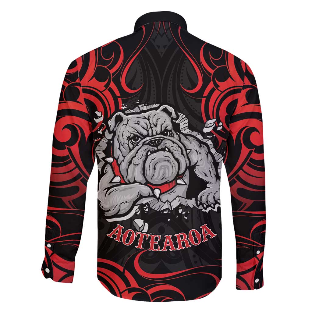 Personalised Aotearoa Bulldog Family Matching Puletasi and Hawaiian Shirt NZ Maori Tattoo