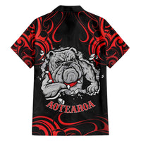 Personalised Aotearoa Bulldog Family Matching Short Sleeve Bodycon Dress and Hawaiian Shirt NZ Maori Tattoo LT14 - Polynesian Pride