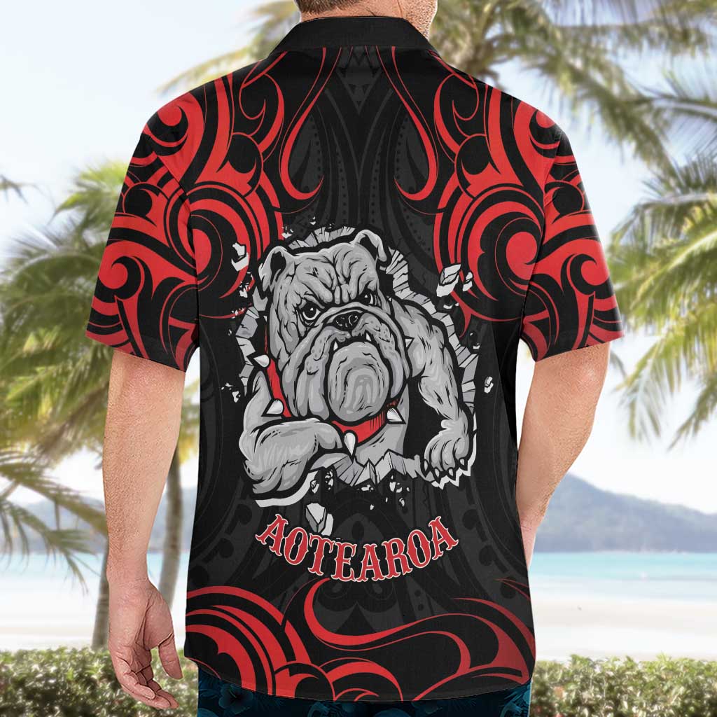 Personalised Aotearoa Bulldog Hawaiian Shirt NZ Maori Tattoo