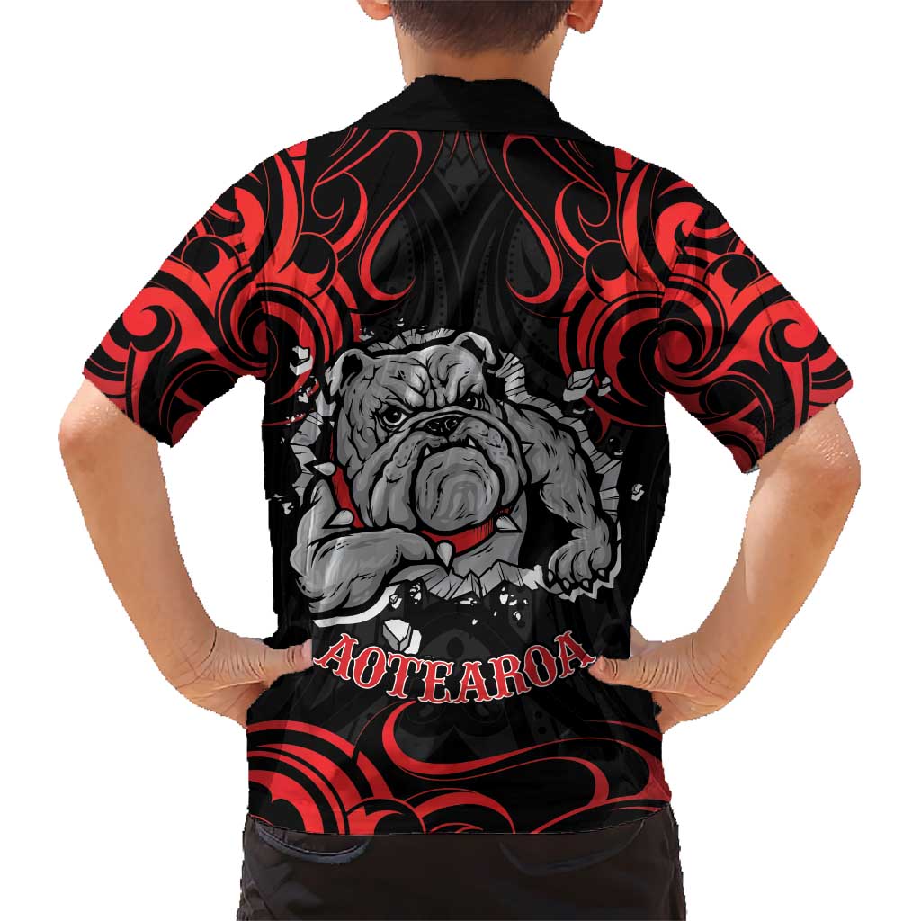 Personalised Aotearoa Bulldog Hawaiian Shirt NZ Maori Tattoo