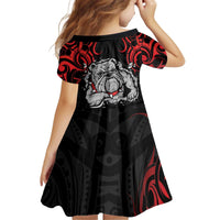 Personalised Aotearoa Bulldog Kid Short Sleeve Dress NZ Maori Tattoo