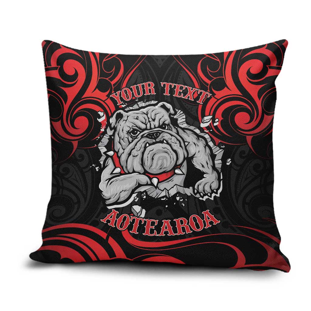 Personalised Aotearoa Bulldog Pillow Cover NZ Maori Tattoo - Polynesian Pride