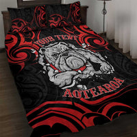Personalised Aotearoa Bulldog Quilt Bed Set NZ Maori Tattoo