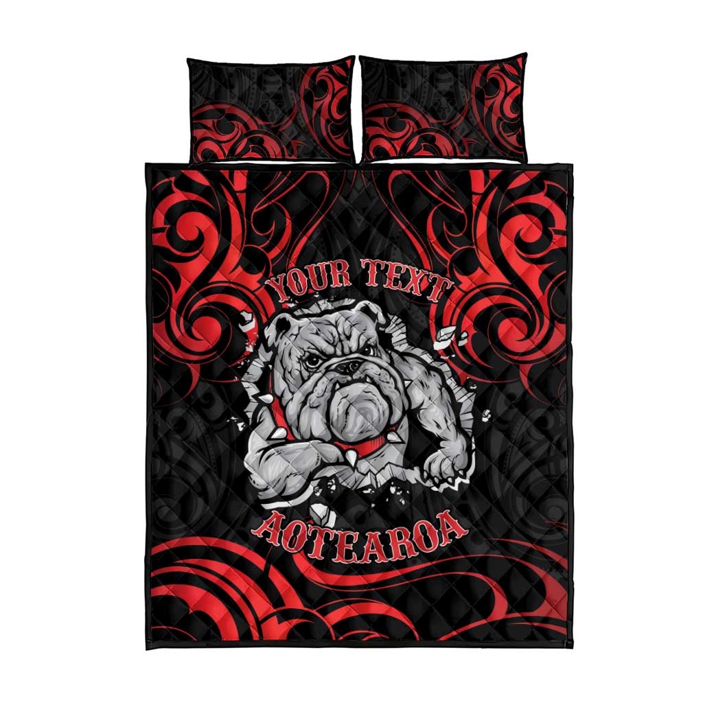 Personalised Aotearoa Bulldog Quilt Bed Set NZ Maori Tattoo