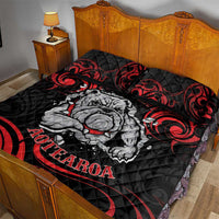 Personalised Aotearoa Bulldog Quilt Bed Set NZ Maori Tattoo