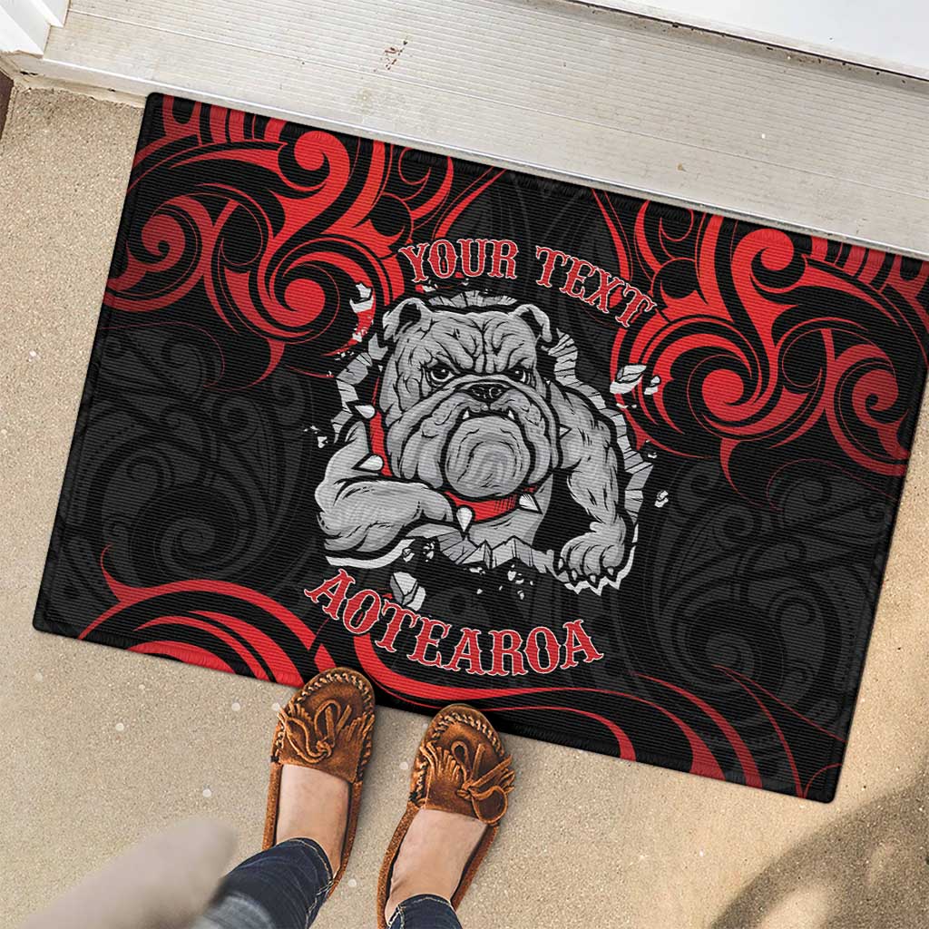 Personalised Aotearoa Bulldog Rubber Doormat NZ Maori Tattoo
