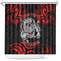 Personalised Aotearoa Bulldog Shower Curtain NZ Maori Tattoo