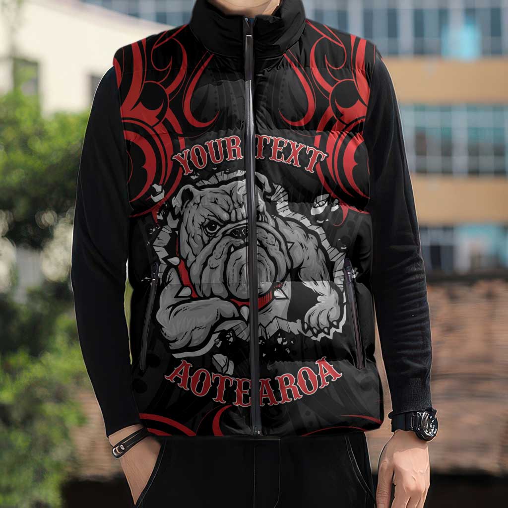 Aotearoa Bulldog Sleeveless Puffer Jacket NZ Maori Tattoo - Polynesian Pride