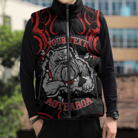 Aotearoa Bulldog Sleeveless Puffer Jacket NZ Maori Tattoo - Polynesian Pride