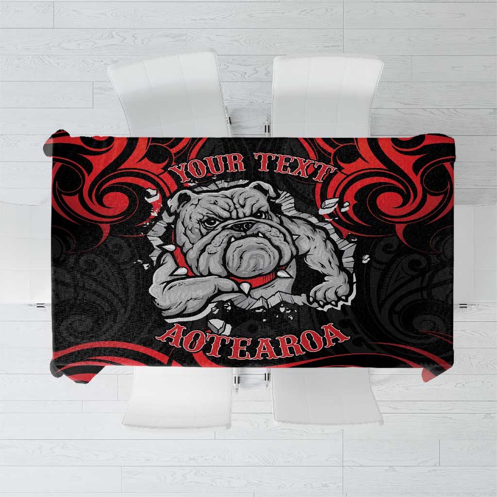 Personalised Aotearoa Bulldog Tablecloth NZ Maori Tattoo