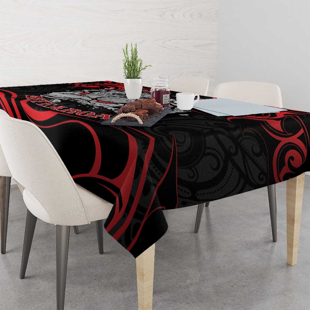 Personalised Aotearoa Bulldog Tablecloth NZ Maori Tattoo