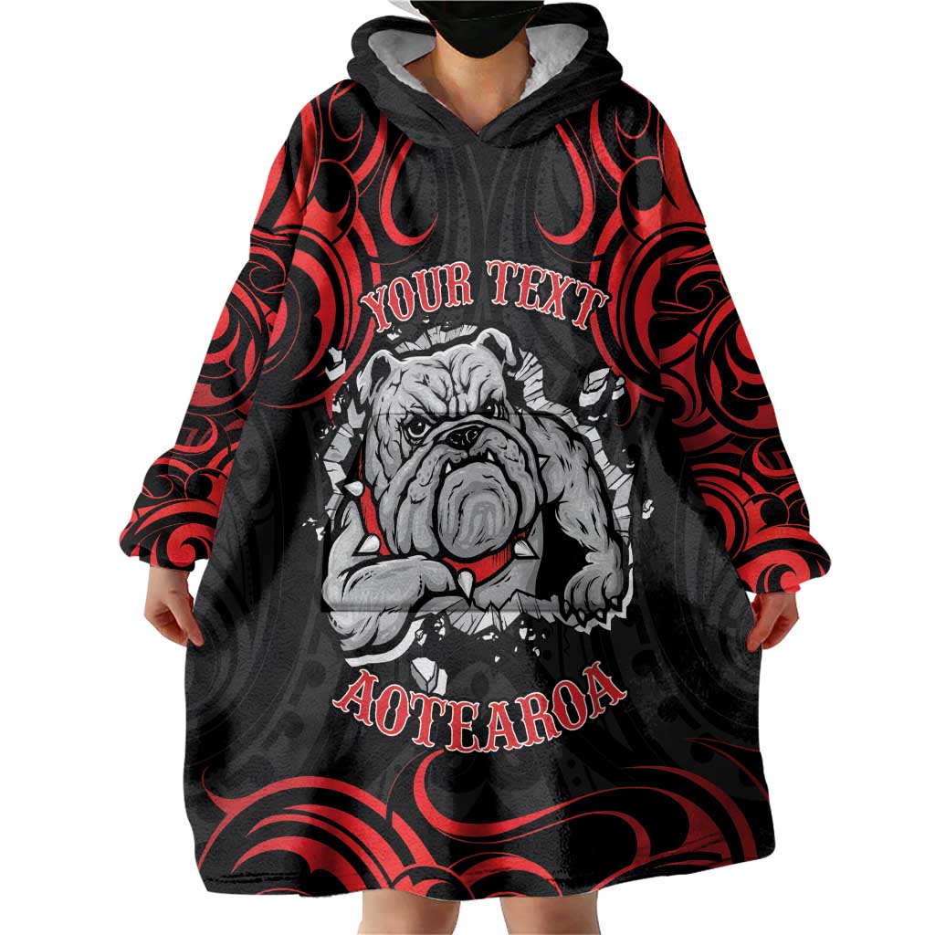 Personalised Aotearoa Bulldog Wearable Blanket Hoodie NZ Maori Tattoo