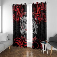 Personalised Aotearoa Bulldog Window Curtain NZ Maori Tattoo