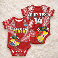 Custom Tonga Rugby Baby Onesie Mate Maa Tonga Pacific Tongan Ngatu LT14 - Polynesian Pride
