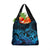 Blue Aloha Hawaii Grocery Bag Snorkeling With Sea Turtle Polynesian Pattern