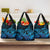 Blue Aloha Hawaii Grocery Bag Snorkeling With Sea Turtle Polynesian Pattern