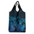 Blue Aloha Hawaii Grocery Bag Snorkeling With Sea Turtle Polynesian Pattern