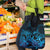 Blue Aloha Hawaii Grocery Bag Snorkeling With Sea Turtle Polynesian Pattern