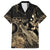 Gold Aloha Hawaii Family Matching Off Shoulder Short Dress and Hawaiian Shirt Snorkeling With Sea Turtle Polynesian Pattern