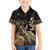 Gold Aloha Hawaii Family Matching Off Shoulder Short Dress and Hawaiian Shirt Snorkeling With Sea Turtle Polynesian Pattern