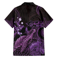 Purple Aloha Hawaii Family Matching Puletasi and Hawaiian Shirt Snorkeling With Sea Turtle Polynesian Pattern