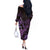 Purple Aloha Hawaii Off The Shoulder Long Sleeve Dress Snorkeling With Sea Turtle Polynesian Pattern