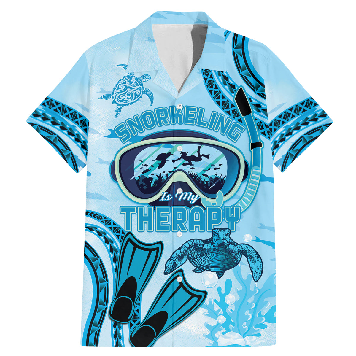 Hawaii Sea Turtle Snorkeling Is My Therapy Family Matching Mermaid Dress and Hawaiian Shirt