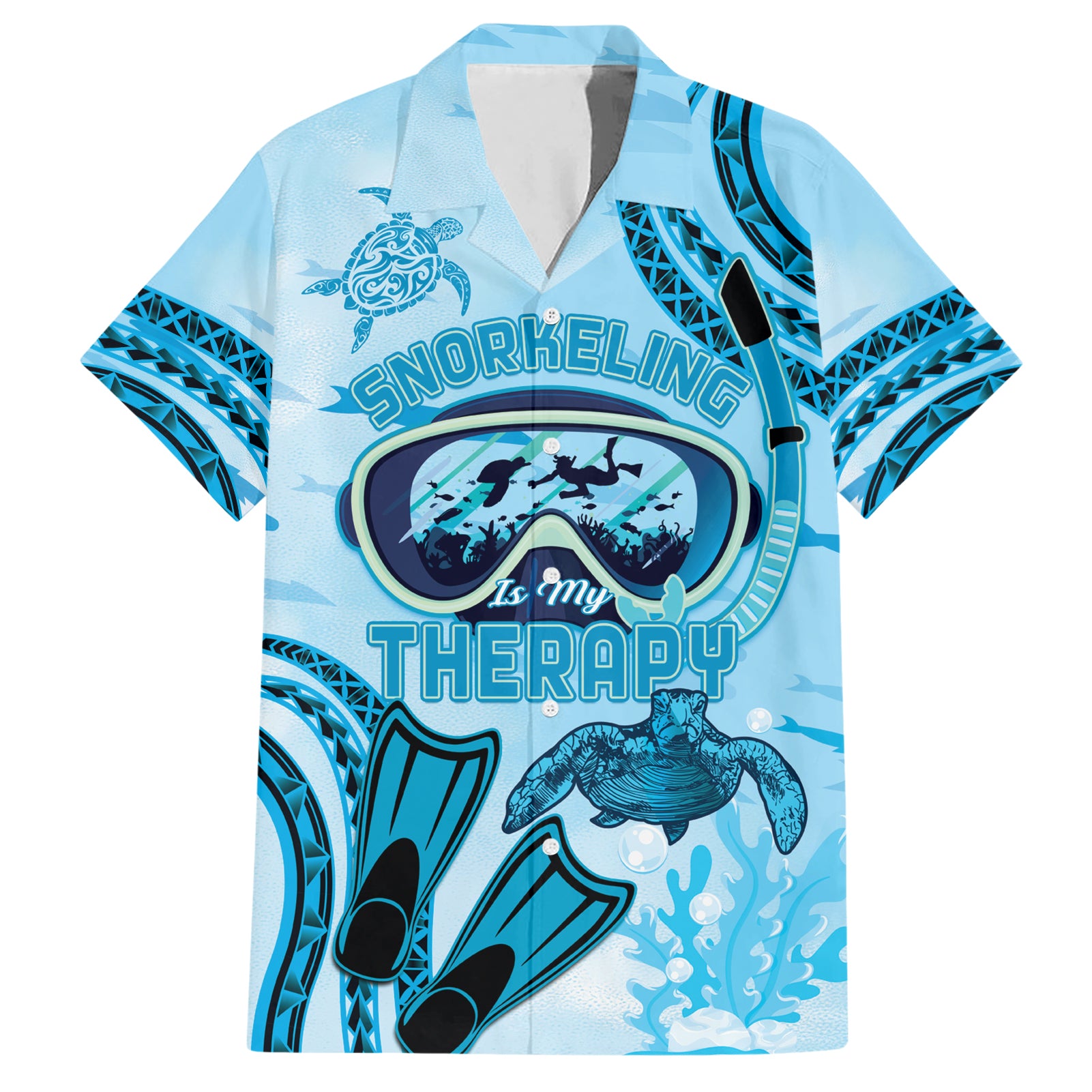 Hawaii Sea Turtle Snorkeling Is My Therapy Hawaiian Shirt