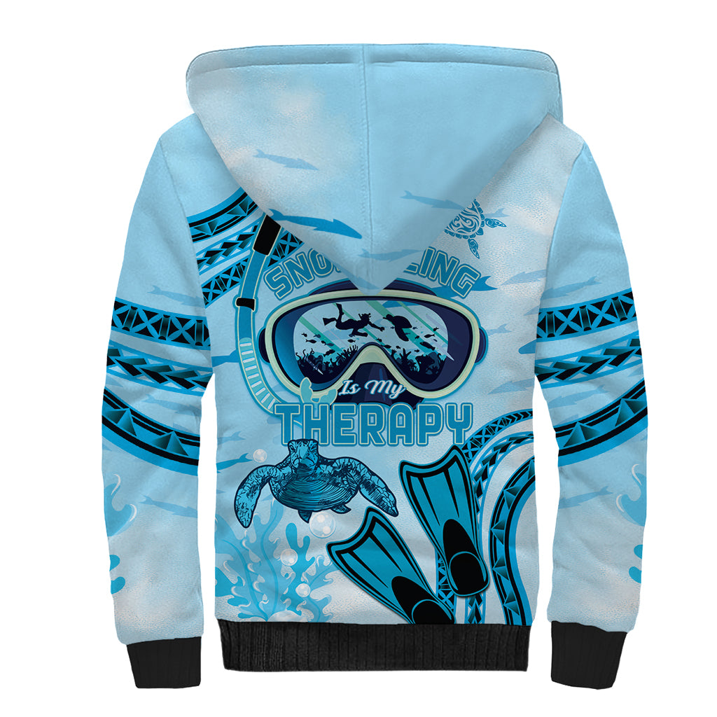 Hawaii Sea Turtle Snorkeling Is My Therapy Sherpa Hoodie