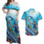 Hawaii Snorkeling Honu Turtle Couples Matching Off Shoulder Maxi Dress and Hawaiian Shirt Under The Ocean Vibes