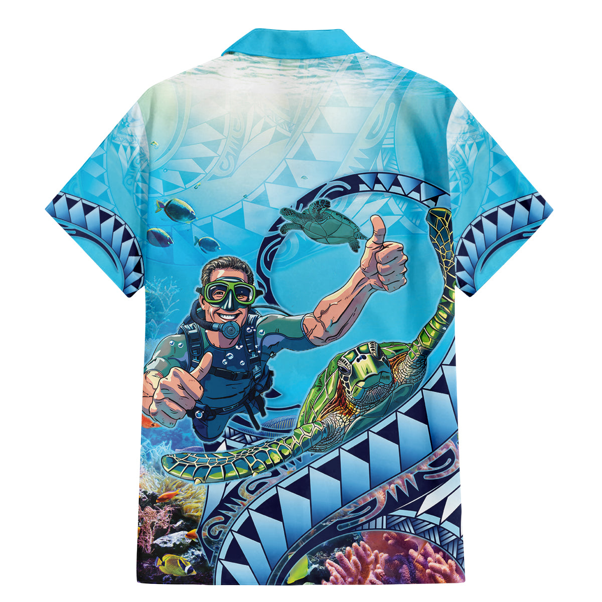 Hawaii Snorkeling Honu Turtle Family Matching Mermaid Dress and Hawaiian Shirt Under The Ocean Vibes LT14 - Polynesian Pride