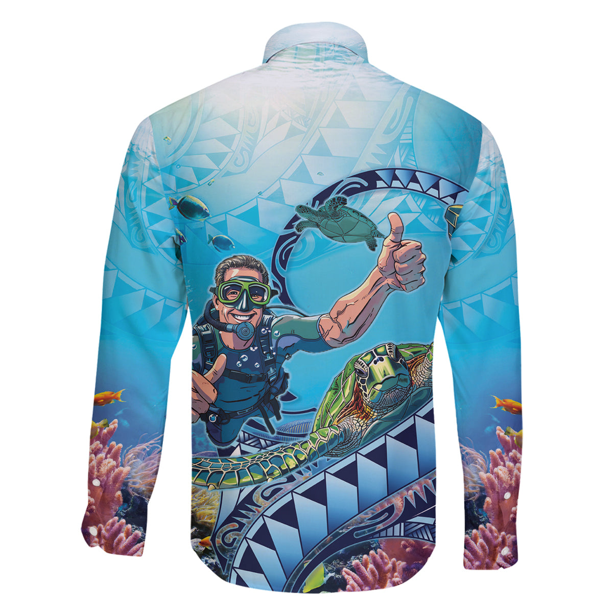 Hawaii Snorkeling Honu Turtle Family Matching Mermaid Dress and Hawaiian Shirt Under The Ocean Vibes LT14 - Polynesian Pride