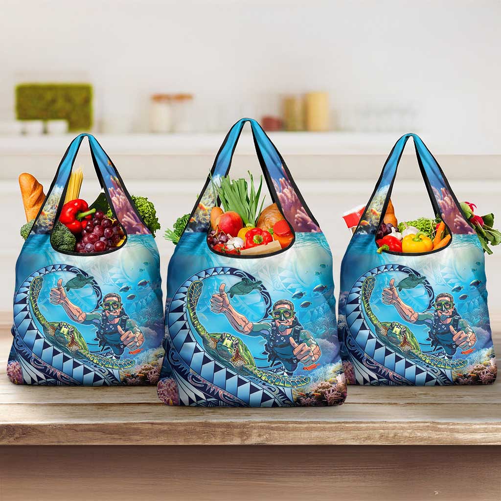 Hawaii Snorkeling Honu Turtle Grocery Bag Under The Ocean Vibes