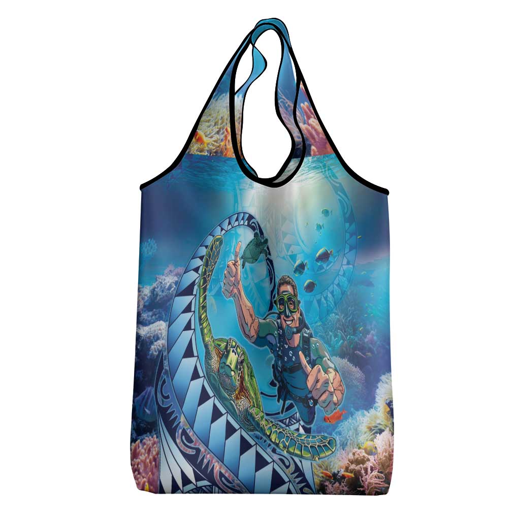 Hawaii Snorkeling Honu Turtle Grocery Bag Under The Ocean Vibes