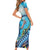 Hawaii Snorkeling Honu Turtle Short Sleeve Bodycon Dress Under The Ocean Vibes