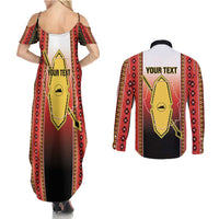 Personalised Bukidnon Philippines Couples Matching Summer Maxi Dress and Long Sleeve Button Shirt The Food Basket of Region X